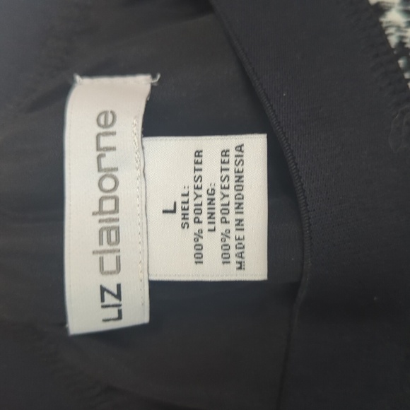 Liz Claiborne Black White Abstract Textured Crepe Maxi Skirt Size Large - Picture 2 of 4